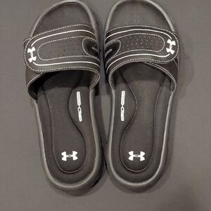 Under Armour Black Slide Sandals with Logo